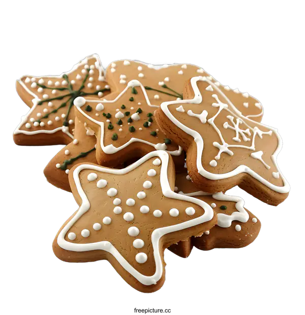 [Transparent Background PNG]Gingerbread Cookies on White Background