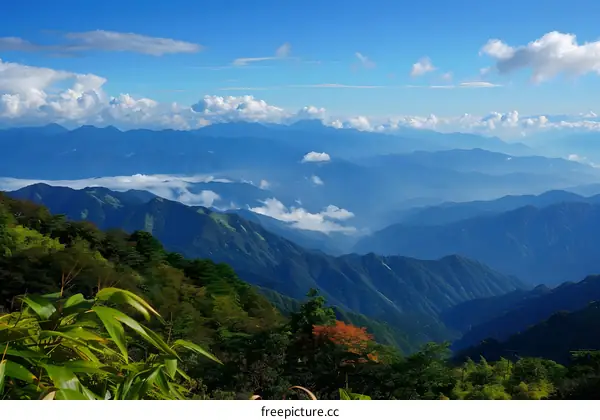 Mountain Range Under Blue Sky With Clouds