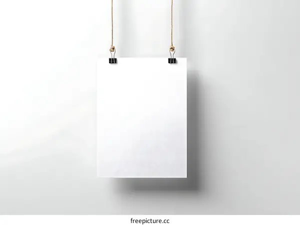 Blank Poster Mockup Hanging on a Wall