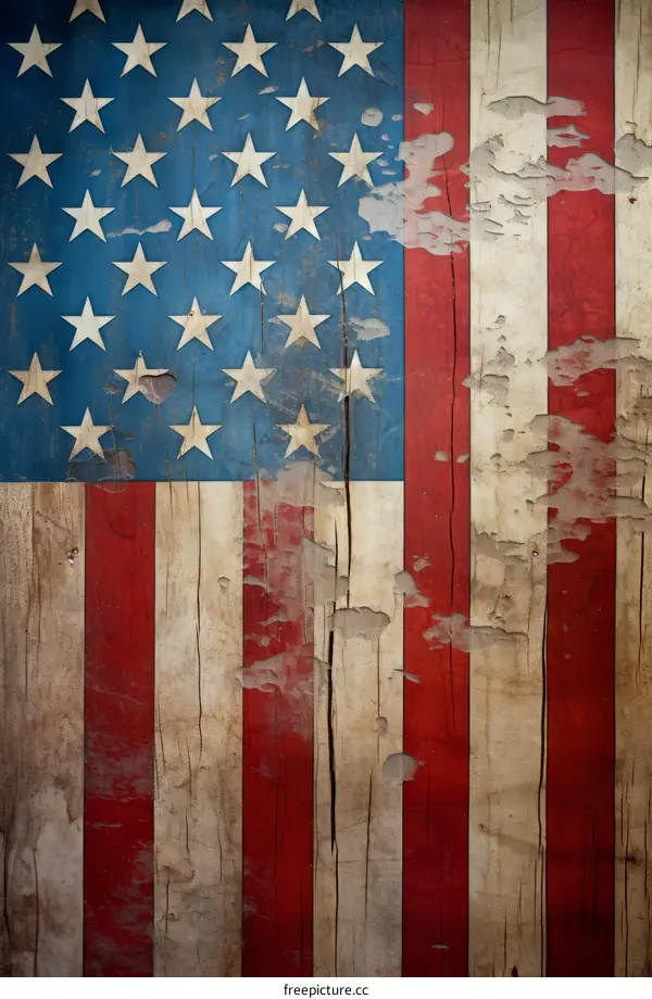 weathered American flag