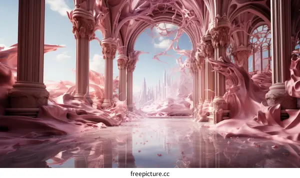 Enchanted Pink Surrealism Temple