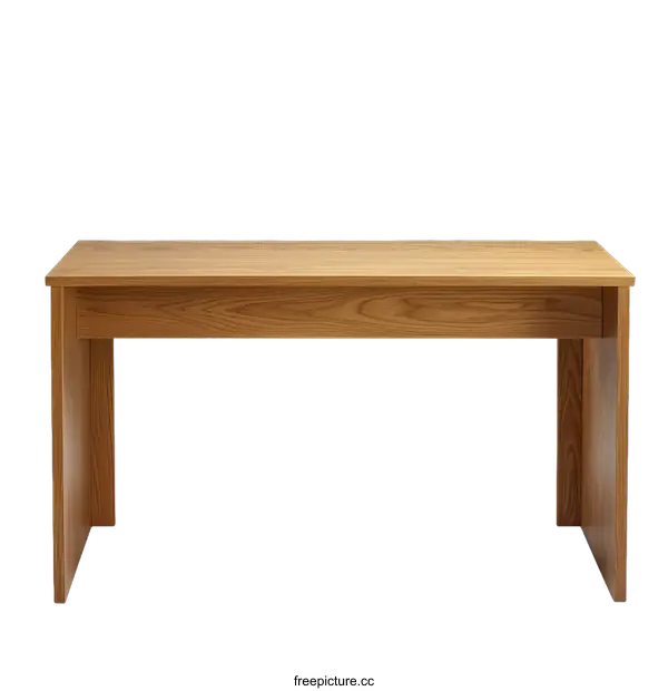 [Transparent Background PNG]Simple Wooden Desk with White Background