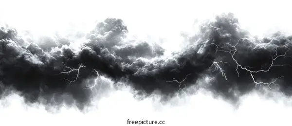 Dramatic Storm Clouds with Lightning