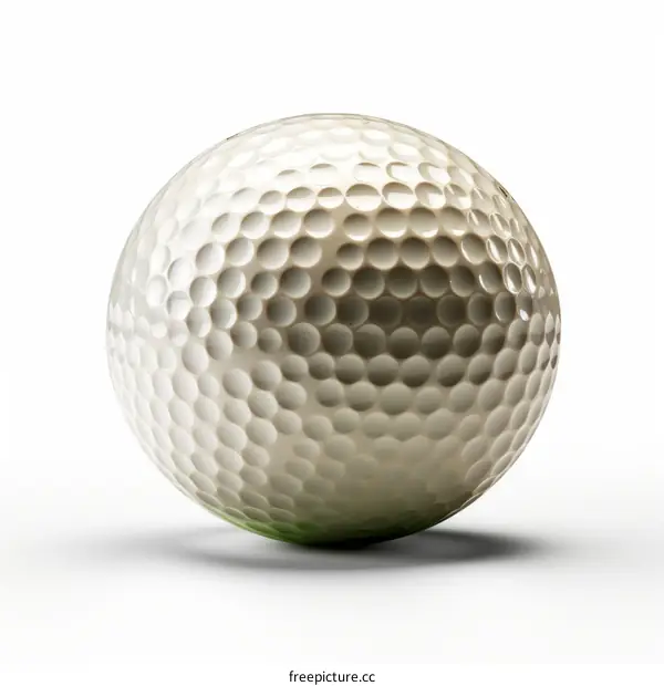 White Golf Ball Isolated on White Background