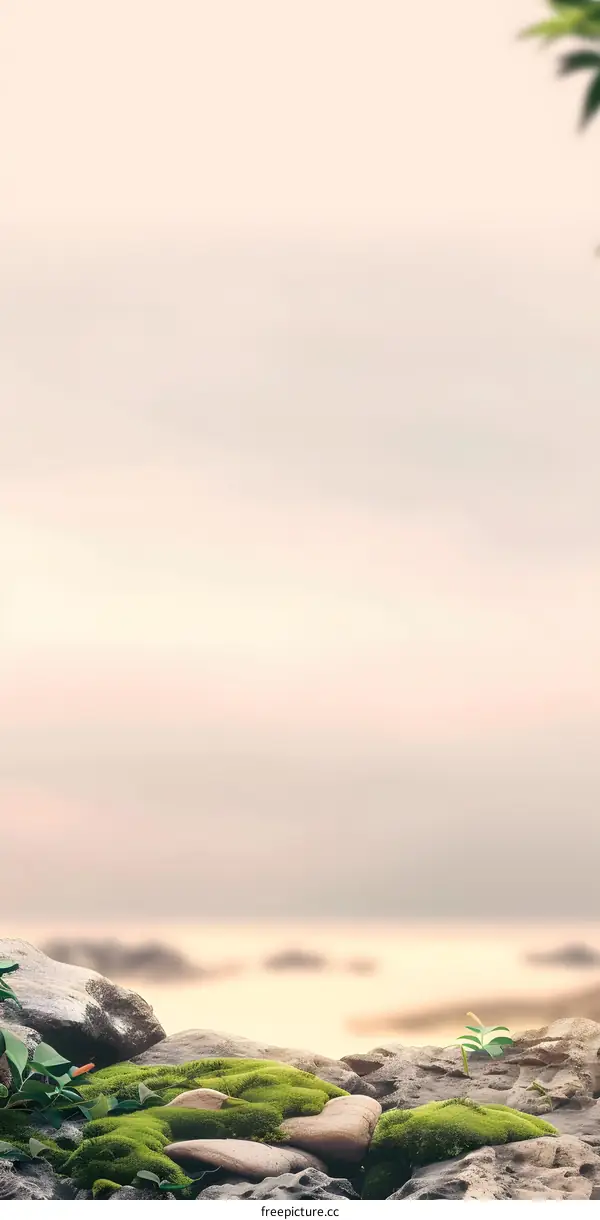 Close Up Of Green Moss On Rocks