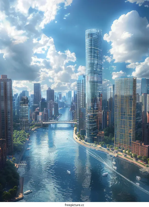 Chicago Skyline from the Chicago River