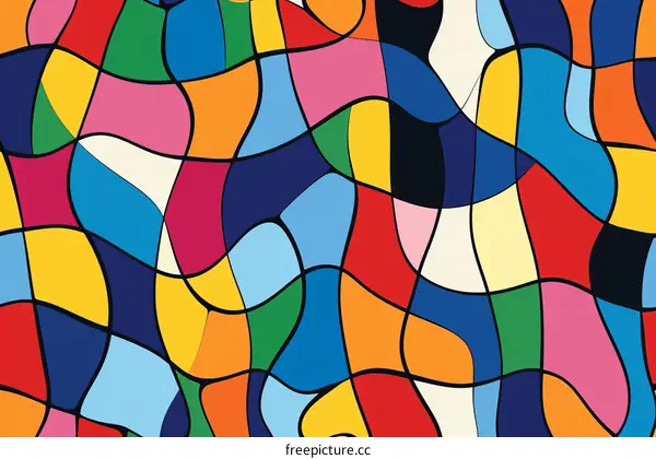 Colorful interlocking puzzle pieces