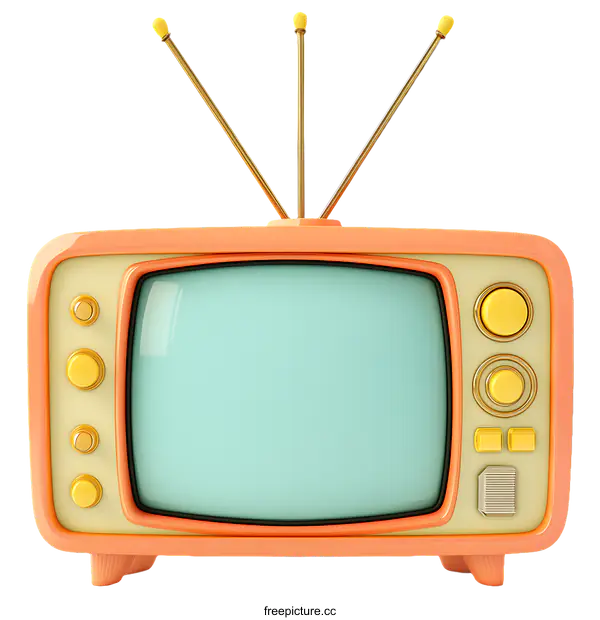 [Transparent Background PNG]Retro Television Illustration