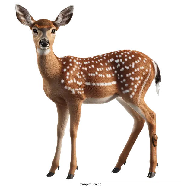 [Transparent Background PNG]Realistic Illustration of a Spotted Deer