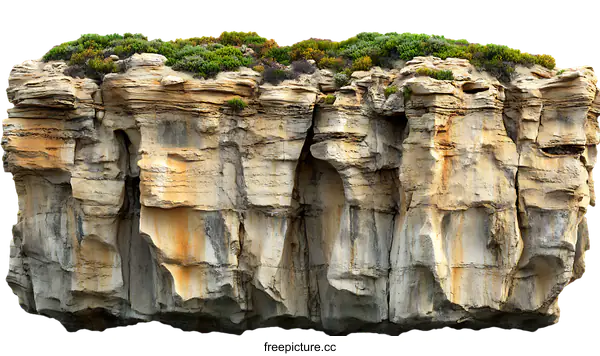 [Transparent Background PNG]Large Rocky Cliff Formation Isolated on White Background