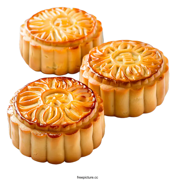 [Transparent Background PNG]Delicious Mooncakes on White Background