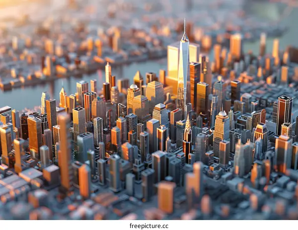 Digital Art of New York City Skyline