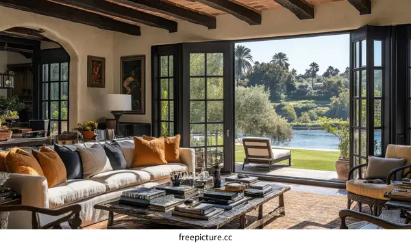 Luxurious Living Room with Stunning Outdoor Views