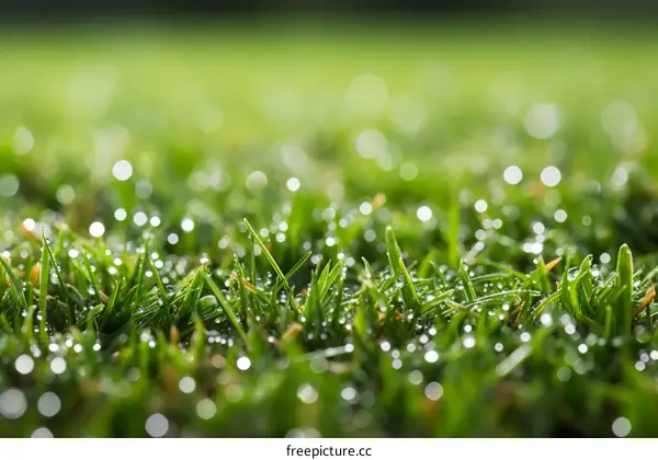 Close-up of green grass with water drops
