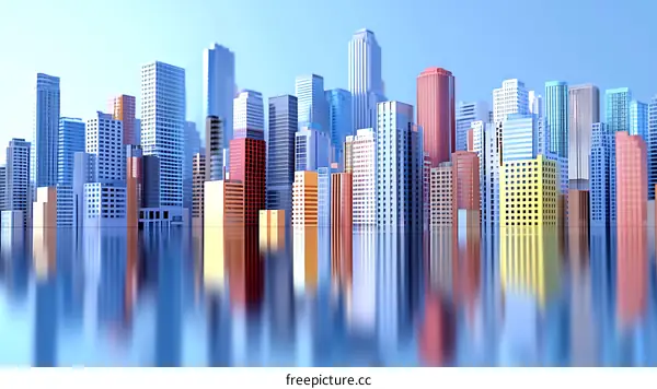 Colorful Metropolis Cityscape Illustration