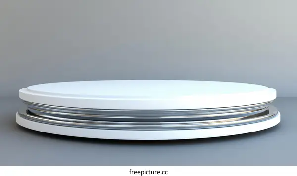 Modern White and Silver Round Display Stand