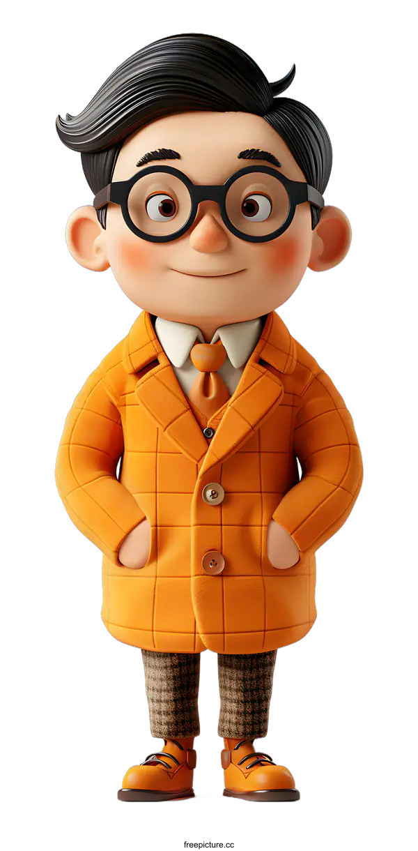 [Transparent Background PNG]3D cartoon character of a businessman