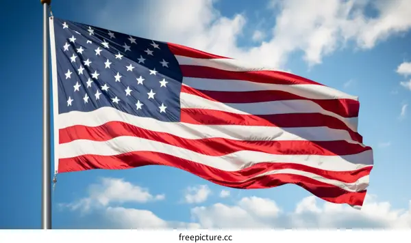 Proudly Waving American Flag