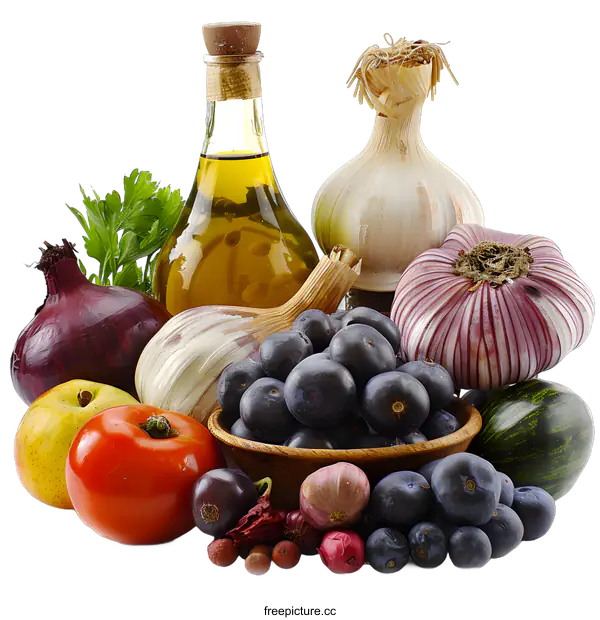 [Transparent Background PNG]Fresh Organic Vegetables and Fruits for Healthy Living