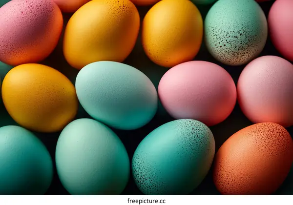 Colorful Easter Eggs Close-up