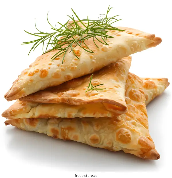 Crispy Fried Pastries on a White Background
