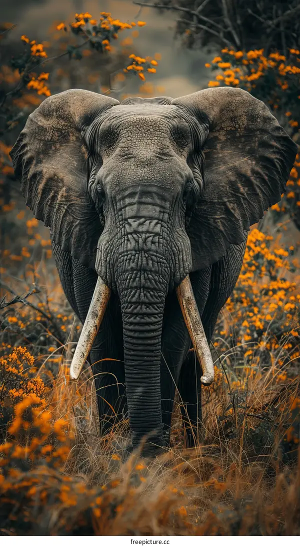 Elephant in the tall grass