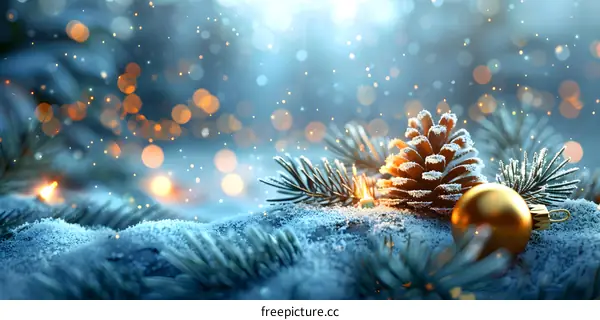 Christmas pine cone and decorations