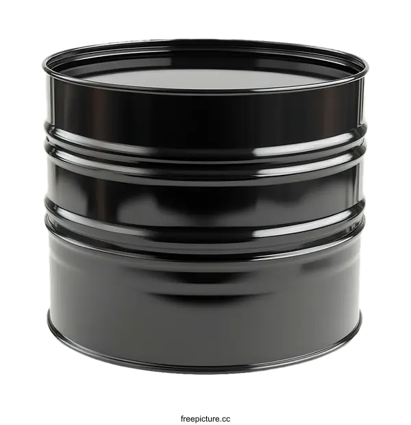 [Transparent Background PNG]Black Oil Barrel Isolated on White Background
