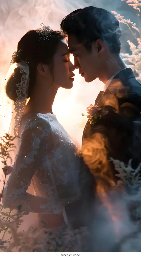 The beautiful artistic conception of wedding dress photo