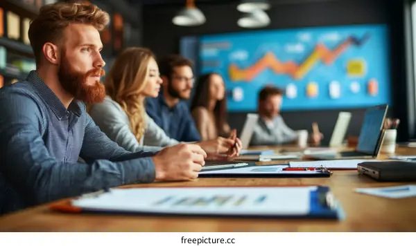 Business Meeting in Modern Office