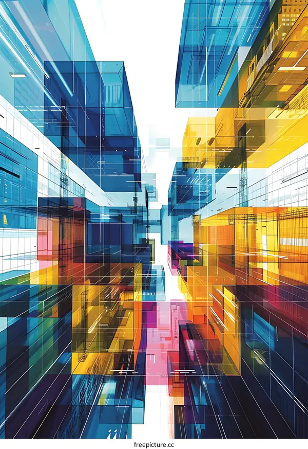 Abstract  Architecture Design  with  Bright  Colors