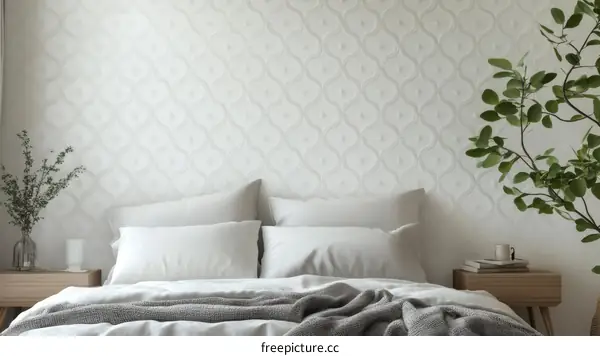 Stylish Modern Bedroom Interior Design with Decorative Wall