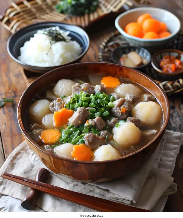 Japanese Beef and Taro Soup