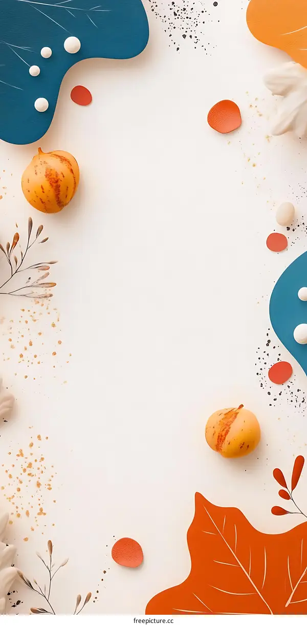 Autumn Leaves and Pumpkins Abstract Background