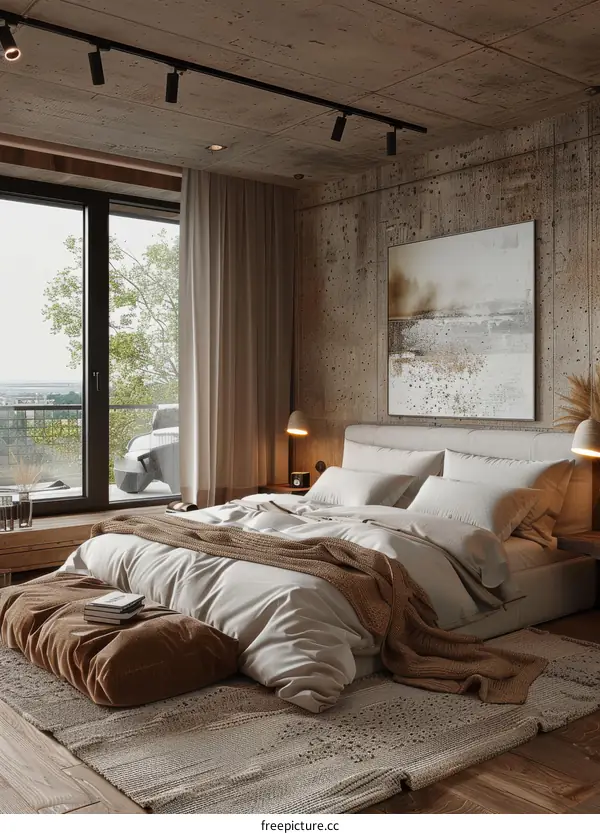 Modern Minimalist Bedroom with Cozy Touches