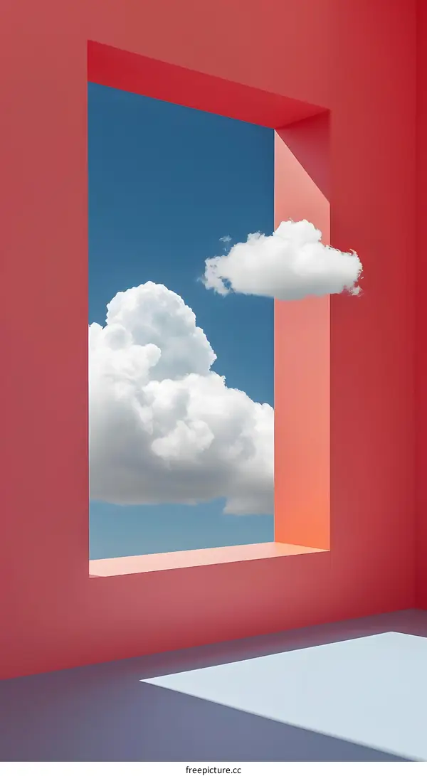 Minimalist Window with Cloud View
