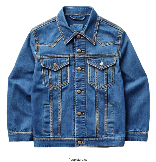 [Transparent Background PNG]Classic Denim Jacket for Casual Style