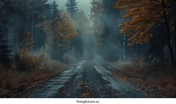 Mystifying Fall Forest Road