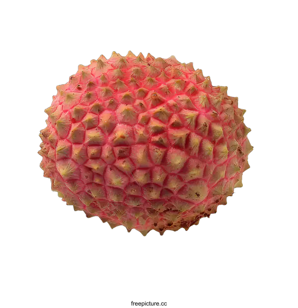 [Transparent Background PNG]Single Lychee Fruit on White Background