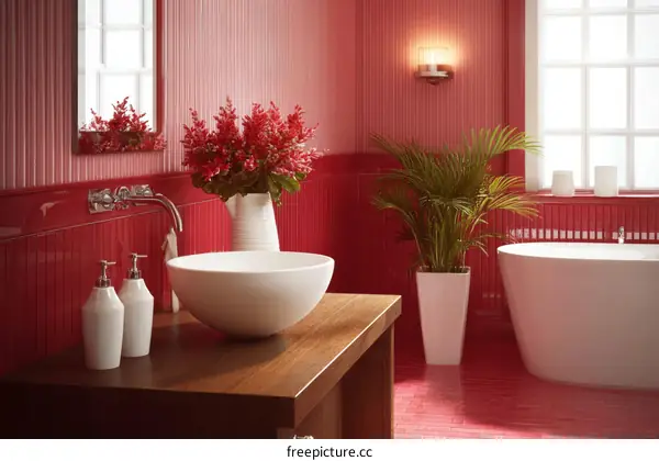 Red Bathroom Interior Design