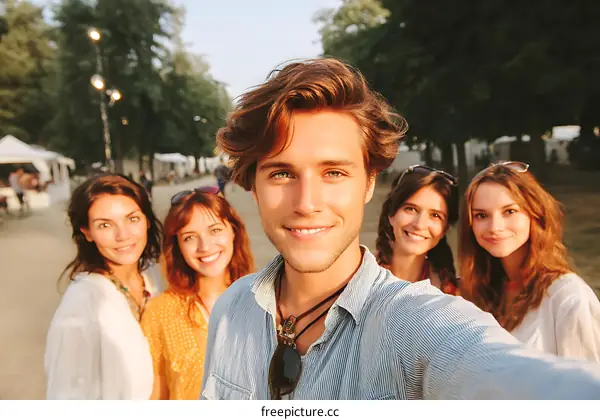 Summertime Friendship Selfie Outdoors