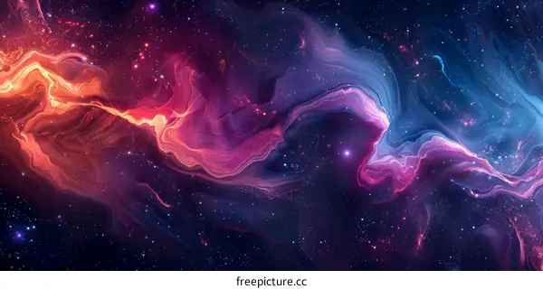 Colorful Nebula in Space