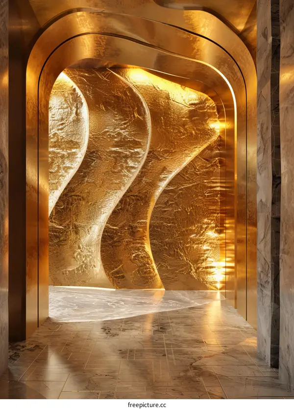 Golden Architectural Entranceway Design