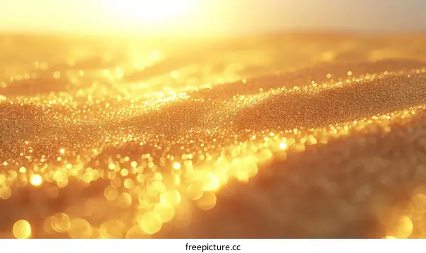 Golden sand dunes illuminated by the sun