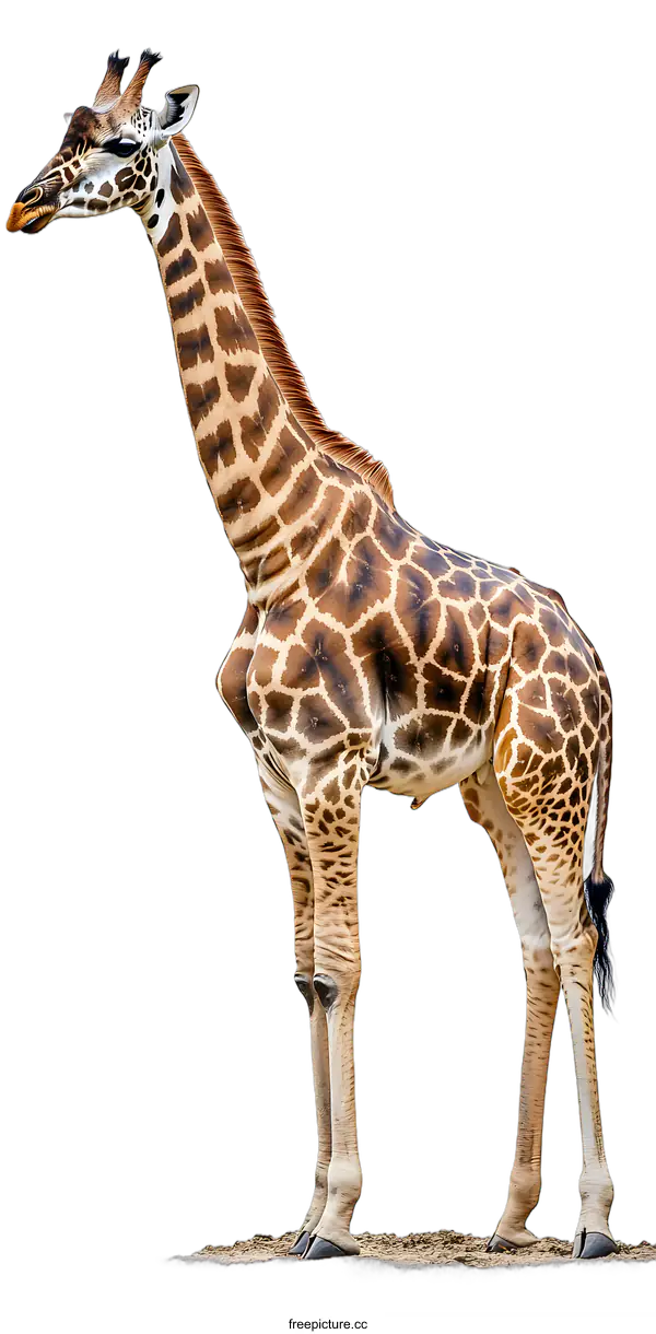 [Transparent Background PNG]Giraffe Standing on White Background