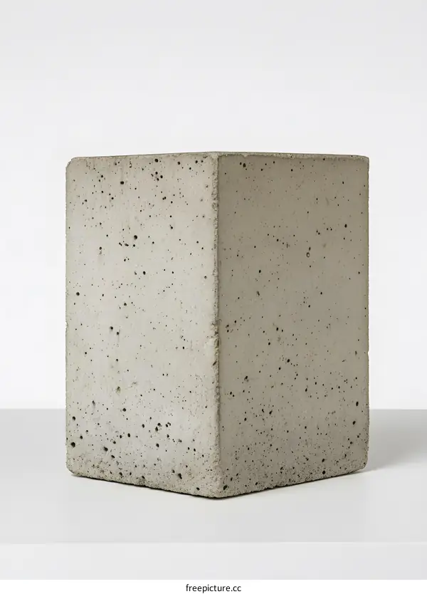 Concrete Block on White Background