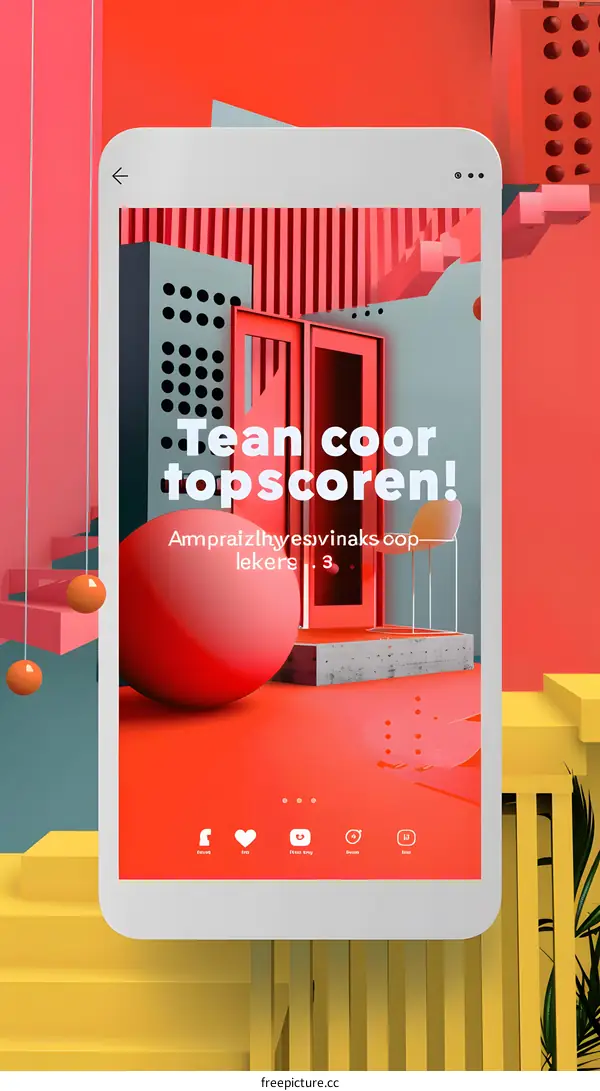 Abstract Colorful Shapes 3D Graphic