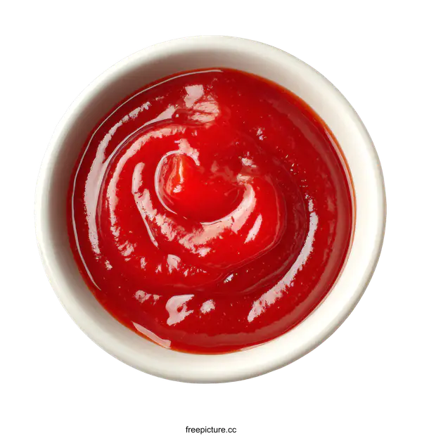 [Transparent Background PNG]Close-up of a small bowl of ketchup