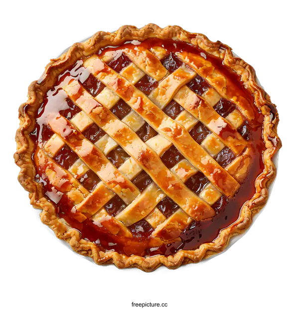 [Transparent Background PNG]Apple pie with a lattice crust