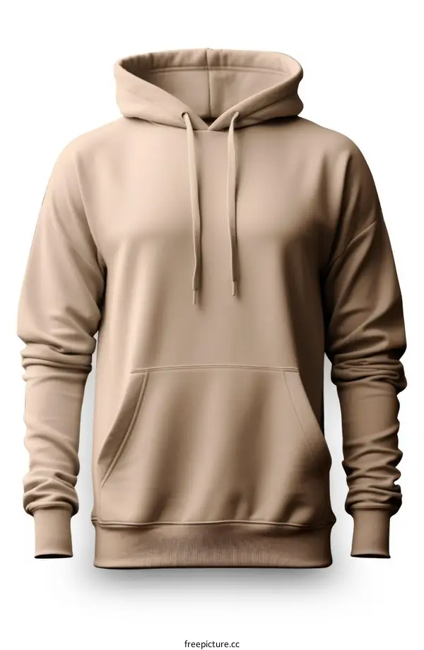 Beige Hoodie Sweatshirt Mockup - Apparel & Fashion Design Template